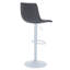 Warishah Adjustable Height Bar Stool In Leather Upholstery With White Iron Base-600679888