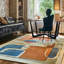 Hand Woven Wool Abstract Area Rug-64526943
