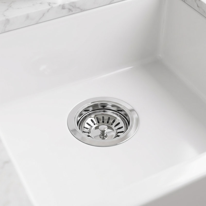 Drain de cuisine en pierre 4 po, Chrome