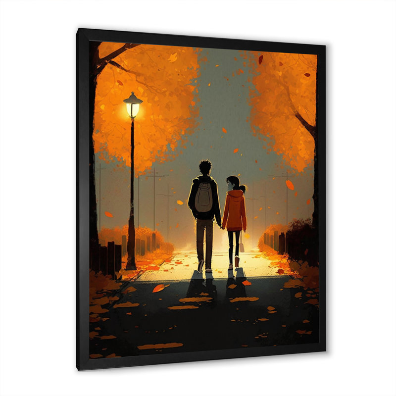 «Love in Central Park», reproduction sur toile, Impression noire sur toile encadrée, H 20 po x l 12 po x P 1 po