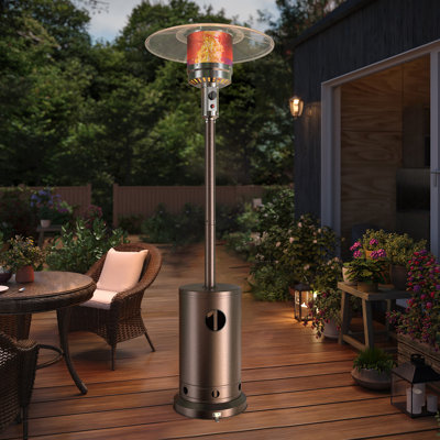 Chauffe-terrasse extérieur avec roulettes 48 000 BTU pour usage domestique et commercial dans la cour arrière