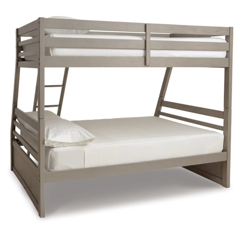 Light Gray Full/Double Wood Frame Bed with Drawer