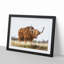 Majestic Highland Cow in Abstract - Picture Frame Painting Print-55576715-55576714