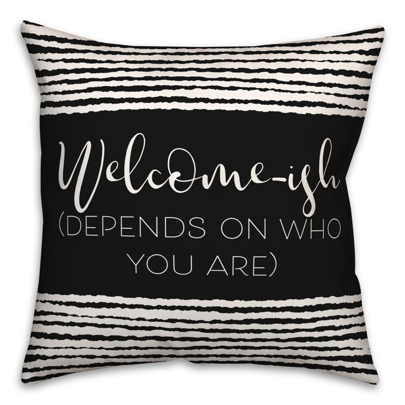 Coussin décoratif, H 18 po x l 18 po, Noir