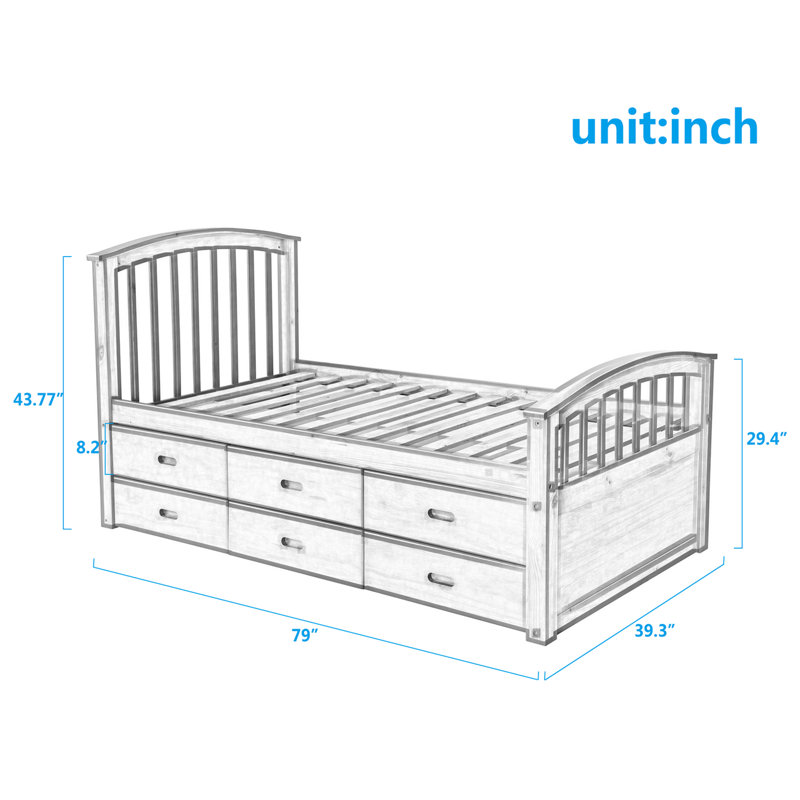 Hingham Twin Drawer Standard, Gray