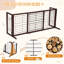 Barrière rétractable pour chien, barrière pour bébé réglable 38-67 po avec bois et fil pour portes et escaliers, brun-1520648768