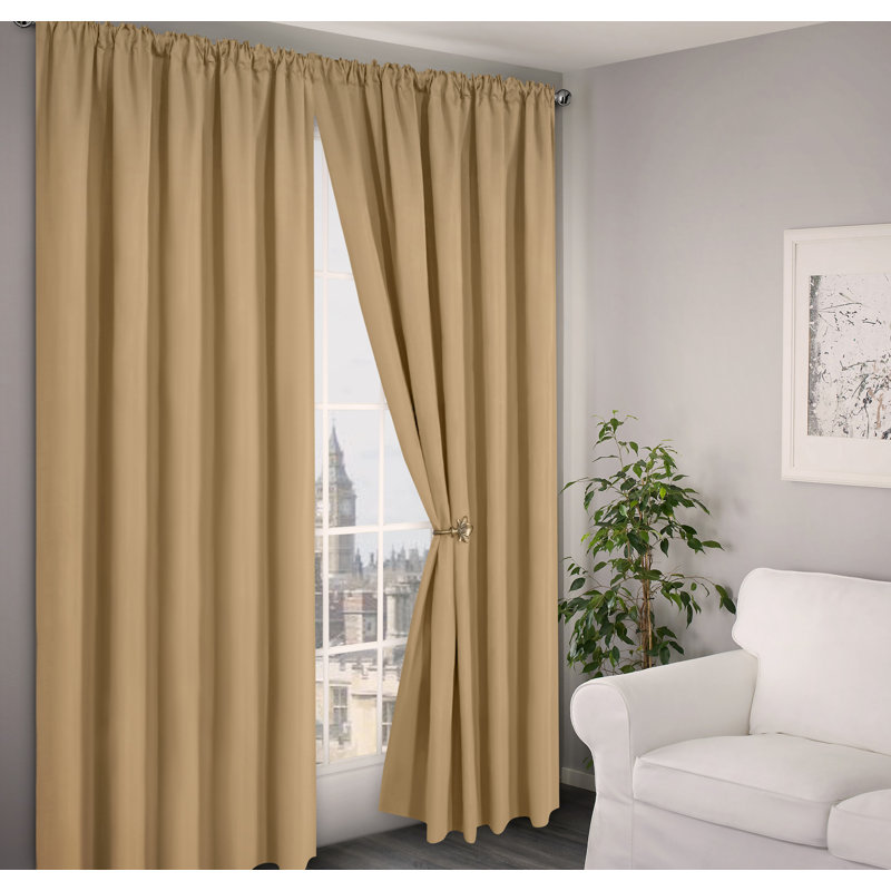 Quevin Curtain, Brown, 165cm Width