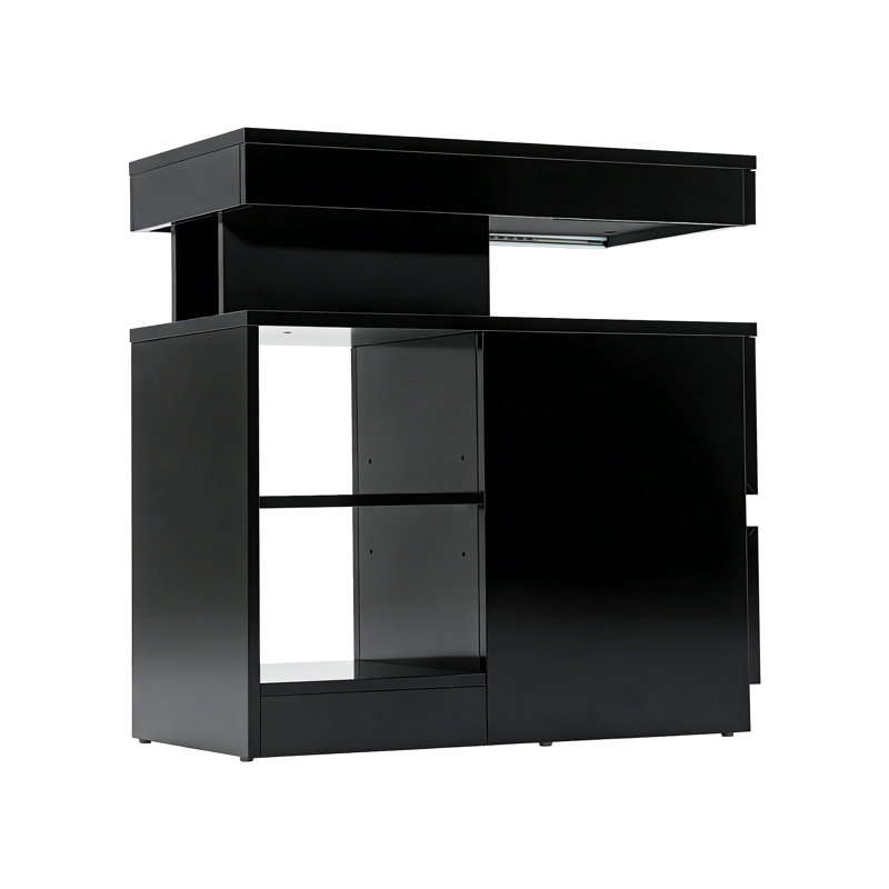 Table d'appoint d'intérieur avec lumière DEL (noir), Noir