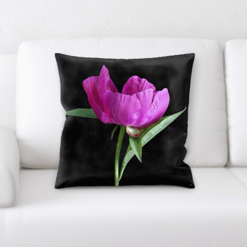 Coussin décoratif pivoine rose