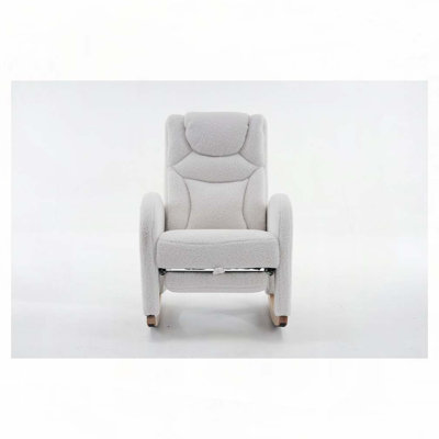 Chaise berçante rembourrée en tissu Teddy