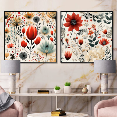 Imrane - Abstract Botanicals Square Collage Set Of 2