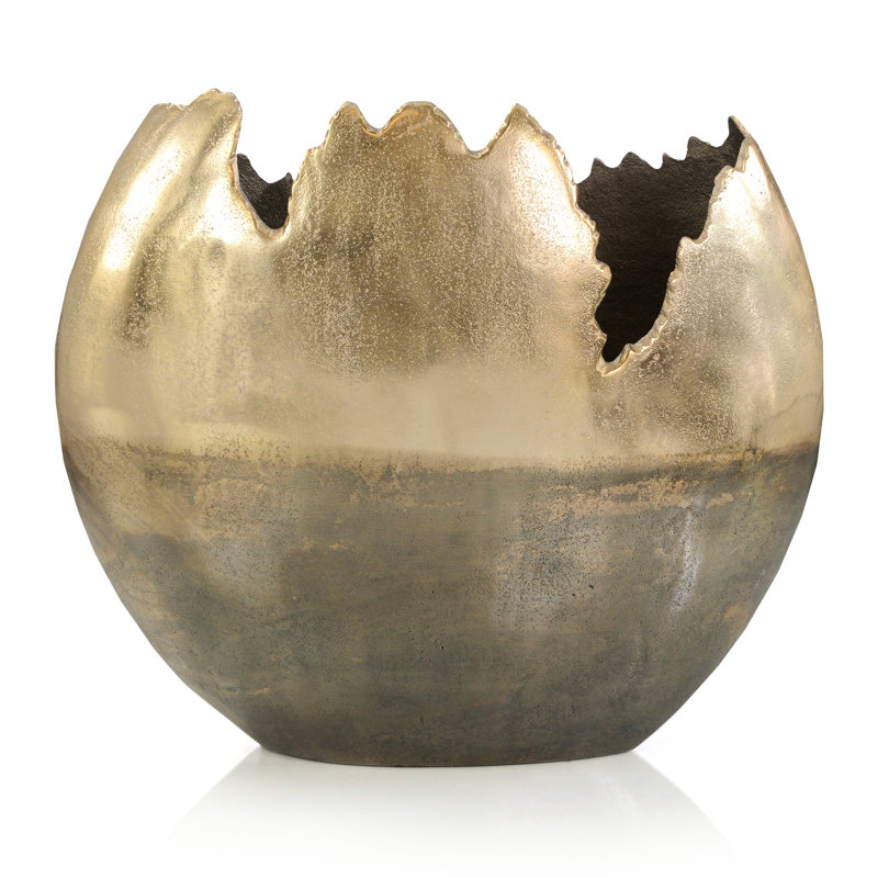 Matterport Aluminum Gold Vase, Gold, 18.5" H x 7.25" W x 10" D