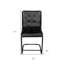 Chaise d'appoint capitonnée en cuir capitonnée noire