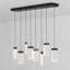 Lustre moderne linéaire à 8 lumières DEL en cristal, suspension pour îlot de cuisine, intensité variable