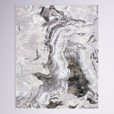 Kira Abstract Gray/Gold Area Rug