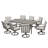 Whittlesey Rectangular Aluminum Dining Set with Cushions-408572174-408572173