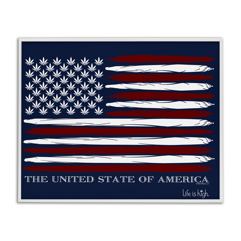 «Herb America Flag», estampe numérique par supérieures / Life Is High, Estampe numérique encadrée blanc bord de mer