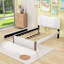 Lit plateforme tapissier avec lit gigogne simple et tête de lit-1992257306