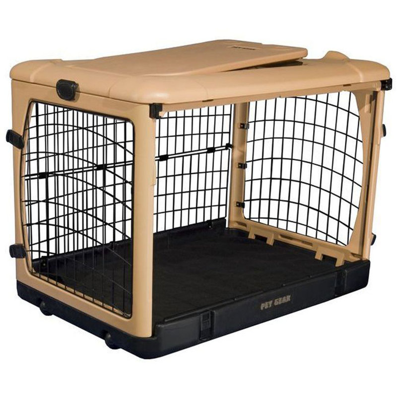 Cage pour animal Deluxe, Grand (H 28 po x l 28 po x P 42 po), Brun clair