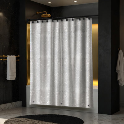 8-Gauge, 72" x 72" Large Metal Grommets Weighed Magnetic Hem PEVA Shower Liner in Frosted