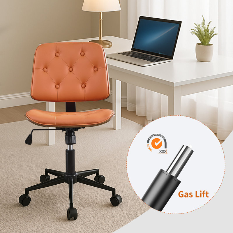 Chaise de bureau Mid-Century, Orange