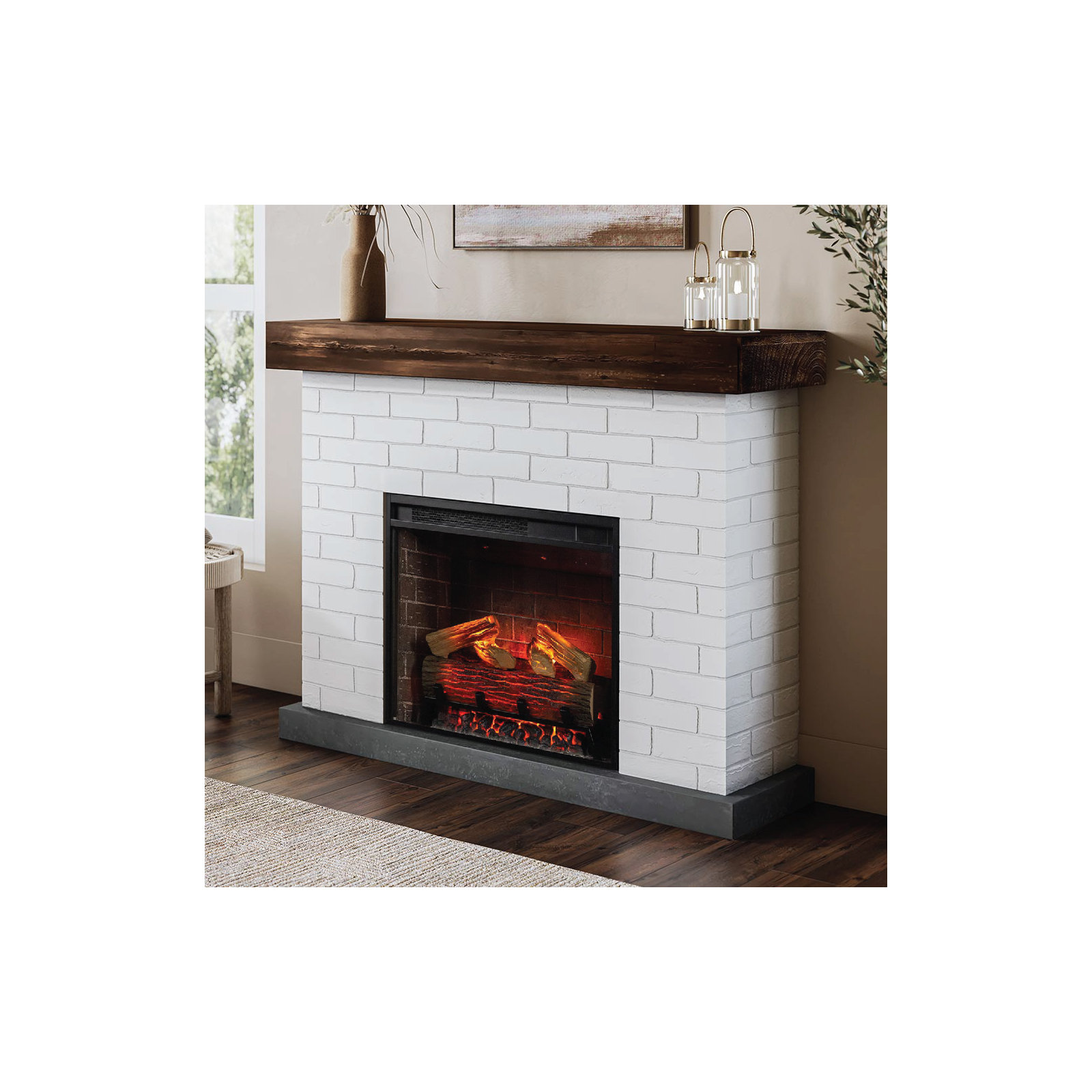 Country Living 28" Jackson White Brick Mantel