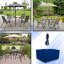 Housse pour ensemble de table et chaises d'extérieur carrée avec trou pour parasol-338565198-338565205