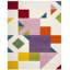 Tapis ivoire / rose à motif géométrique Severs-19503482