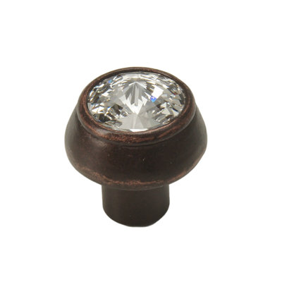 Caché round knob with an 18mm rivoli Swarovski Clear Crystalin Chalice
