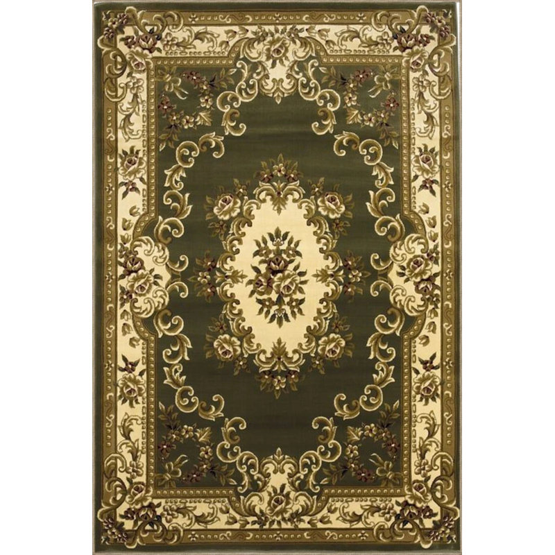 Traditional Vintage Hal In Green Shades, Runner 2'6" x 9'11"