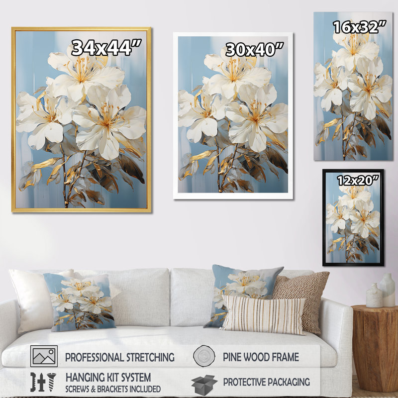 Essence of Rhododendron Simplicity I, reproduction d'art sur toile, Cadre simple blanc, H 32 po x l 24 po x P 1 po
