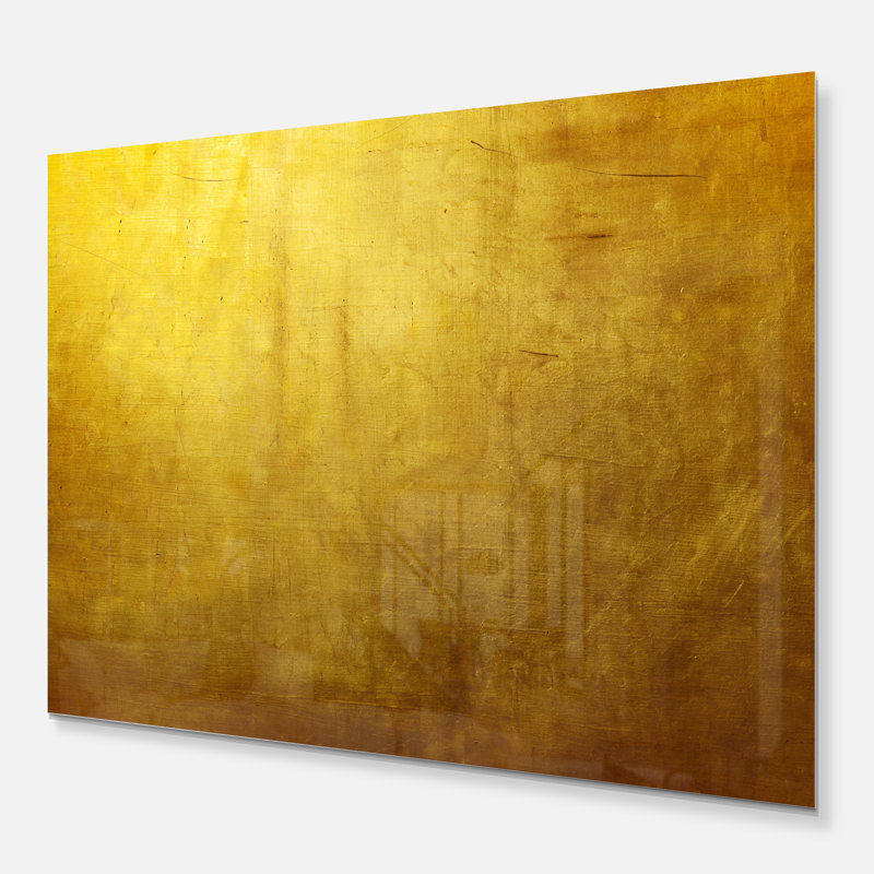Motif doré - art mural abstrait en métal, H 12 po x l 20 po x P 2 po