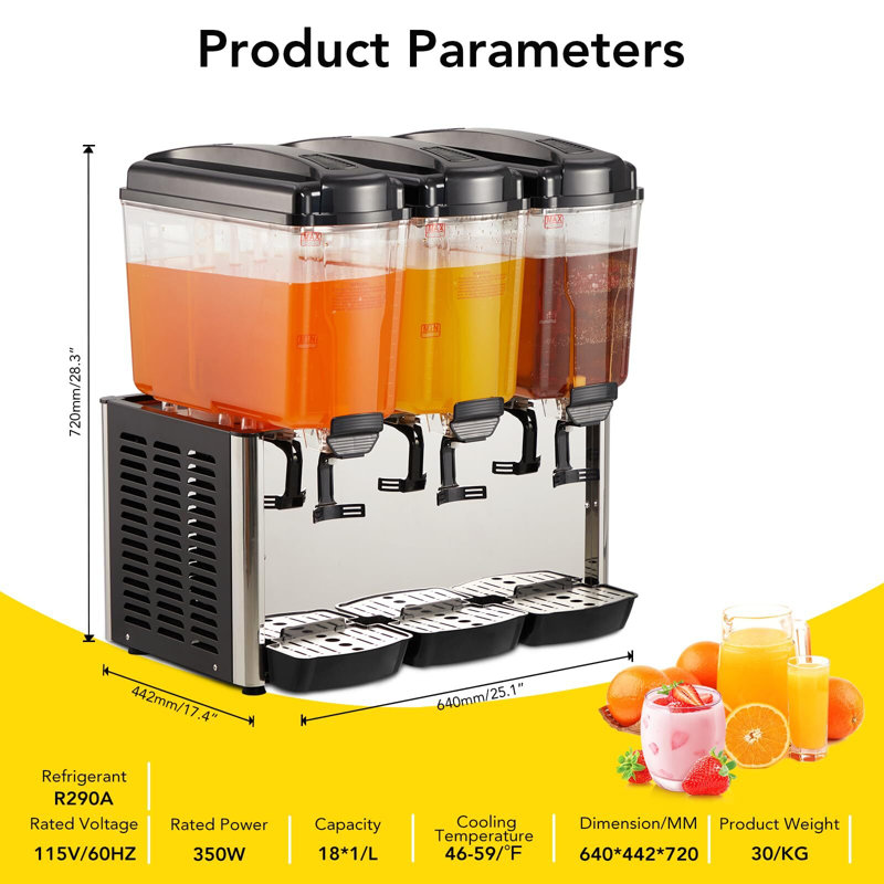 Distributeur de boissons double en acier inoxydable