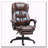 High Back Massage Office Chair With 6-Point Vibration,5 Modes,Executive Chair,PU Leather Swivel Chair With Reclining Back,And Retractable Footrest,Brown