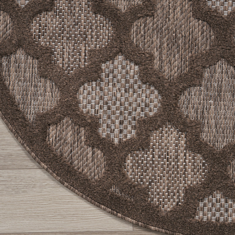 Moung Trellis Indoor/Outdoor Area Rug, Round 6'