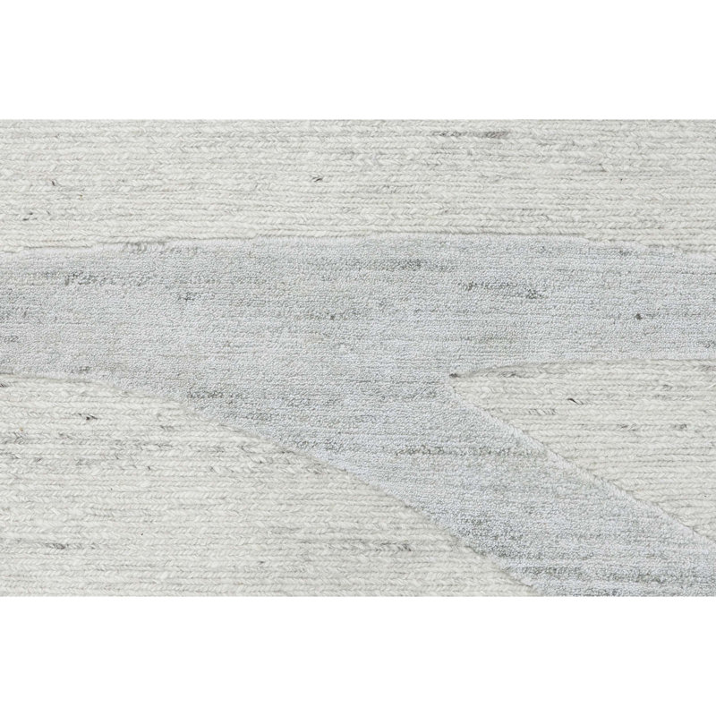 Tapis gris abstrait en laine / viscose noué à la main Abstract, Rectangle 9 pi x 12 pi