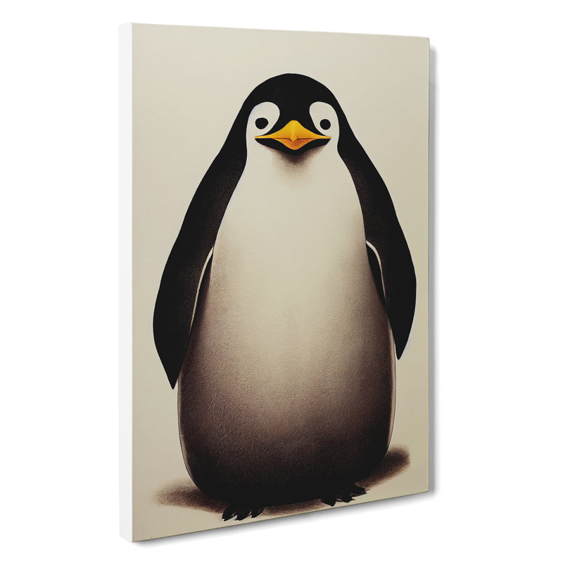 Sitting Penguin - Wrapped Canvas, 76cm H x 50cm W x 3cm D