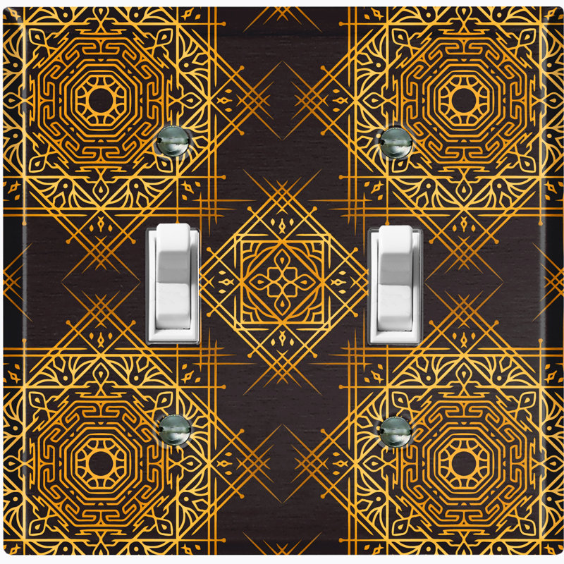 Patterned 2 - Gang Toggle Light Switch Standard Wall Plate