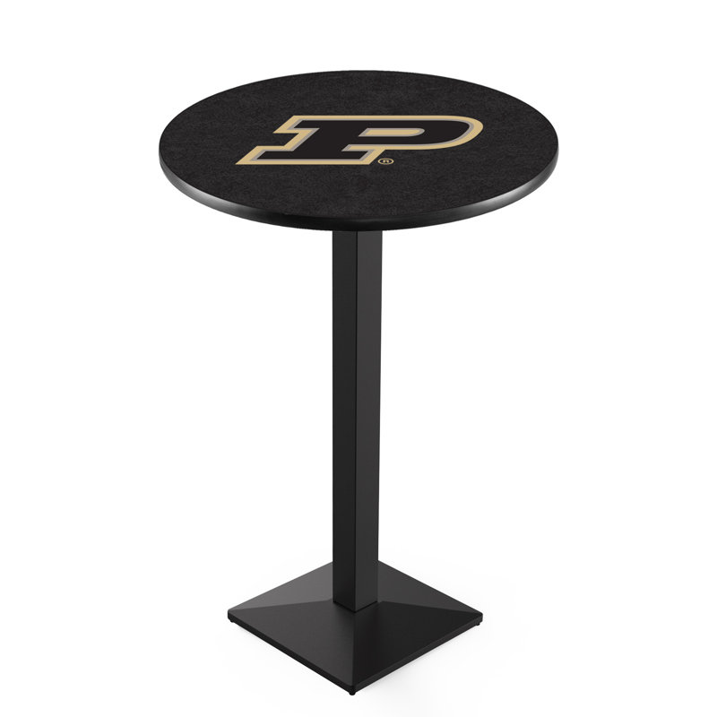 Round Metal Base Dining Table, Black Wrinkle, Purdue