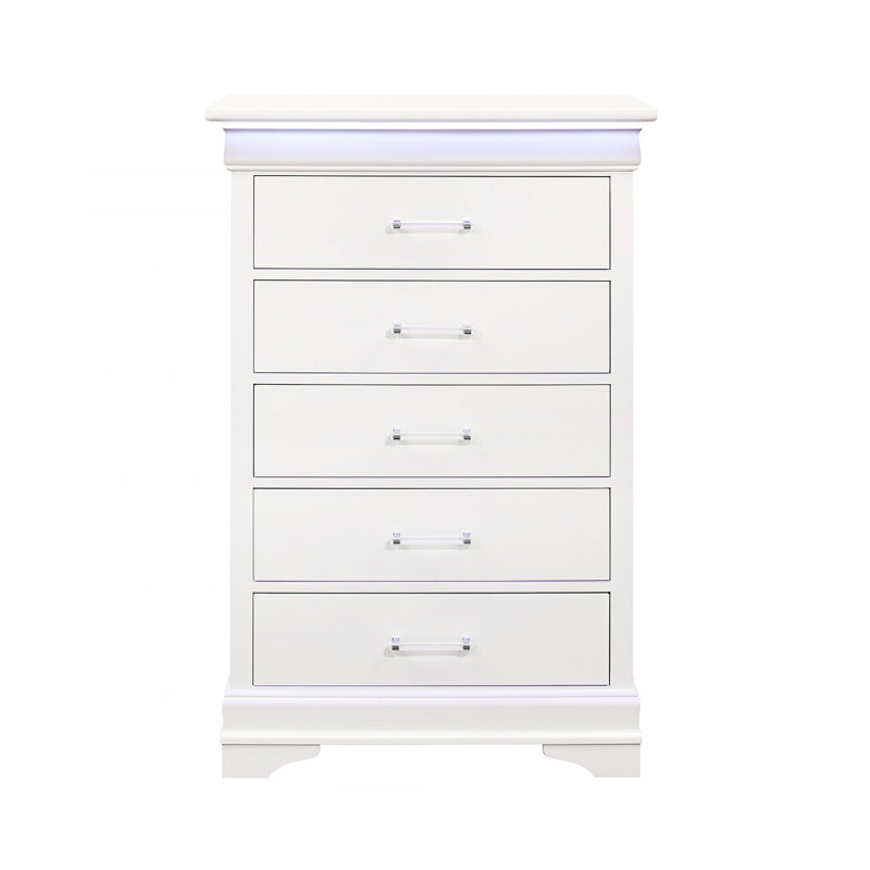 Commode avec commode à DEL, commode à tiroirs, armoire d'appoint, Blanc