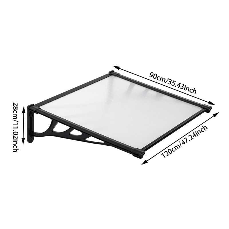 17 Stories 120cm W x 90cm D Plastic Cover Retractable Door / Window Awning