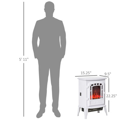Foyer électrique sur pied 22 po avec effet de flamme réaliste, 750 W / 1500 W
