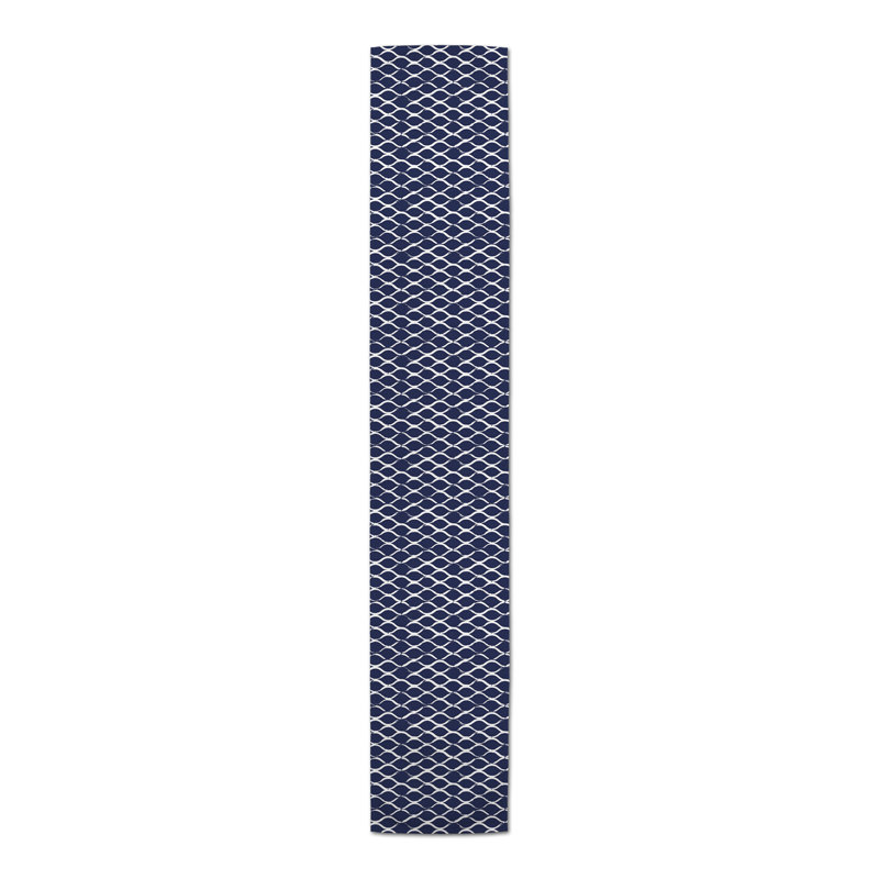 Bevereley Rectangle Polyester Table Runner, 72" x 16", Navy Blue