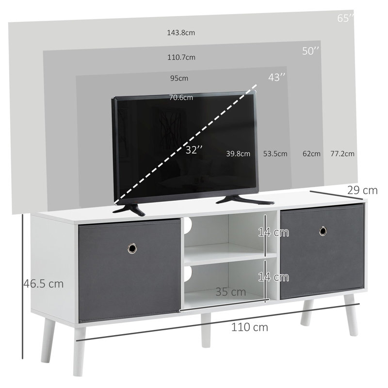 Unfinished TV Stand for TVs up to 50", White