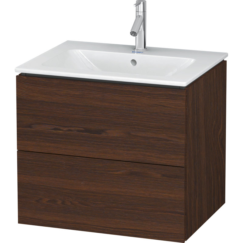 24.38'' Wall Mounted Single Bathroom Vanity Base Only, Brushed Walnut