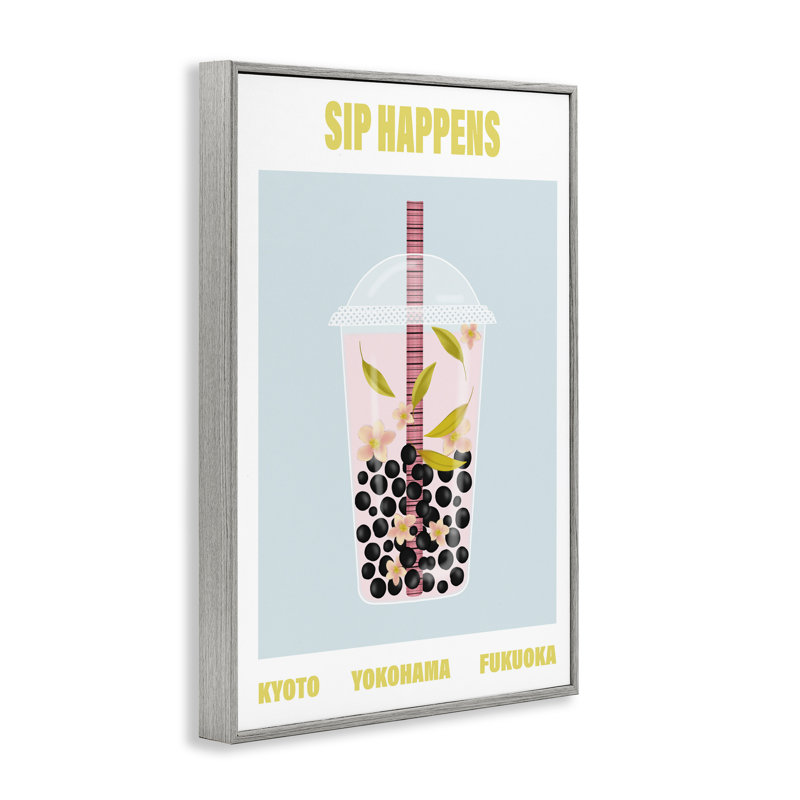 Sip Happens Boba Tea, estampe numérique giclée par A Barefoot Stylist, Estampe numérique Farmhouse, H 18 po x l 12 po