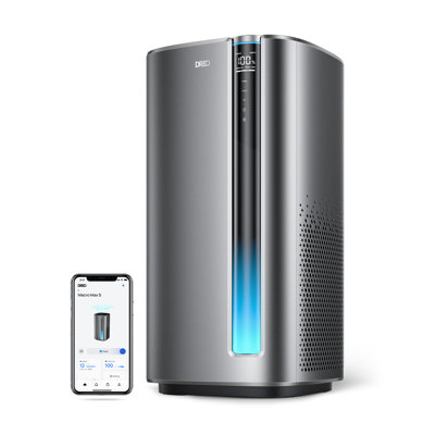 Dreo  Smart Air Purifier, Hepa Filter, Marco Max-s For Tabletop, 423 Sq. Ft., Auto Mode, Wi-fi Voice Control In Silver