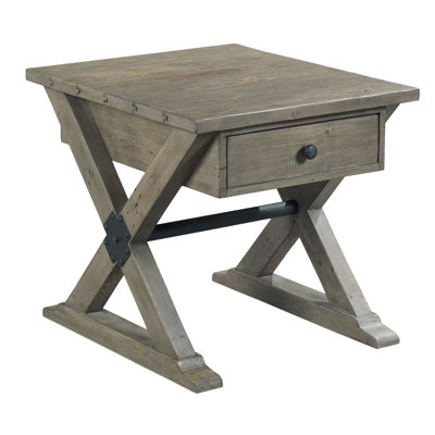 Gerke Solid Wood End Table with Storage