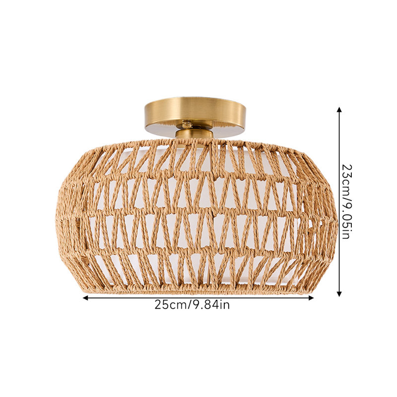 Rattan Semi Flush Mount