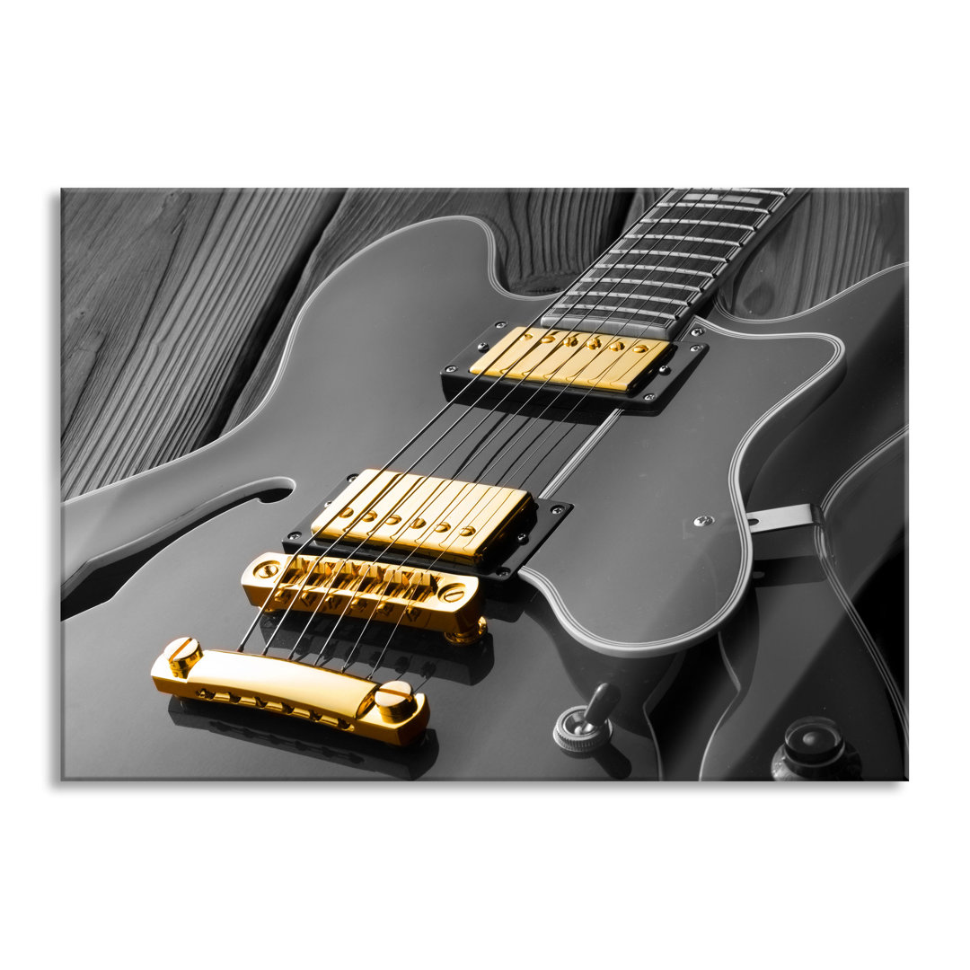 Glasbild Elegante E-Gitarre